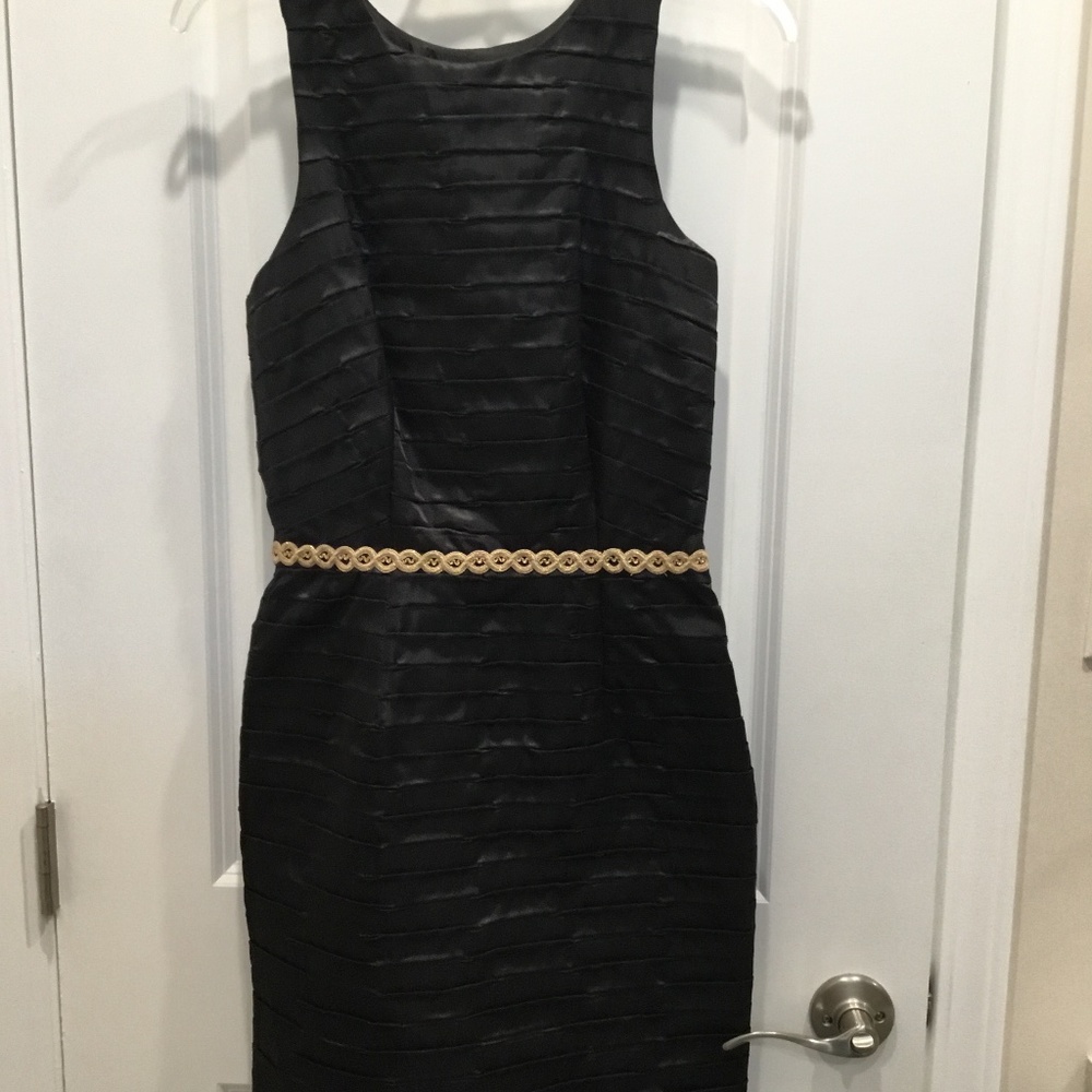 Lotus Grace Black pleated cocktail dress.  Size 2